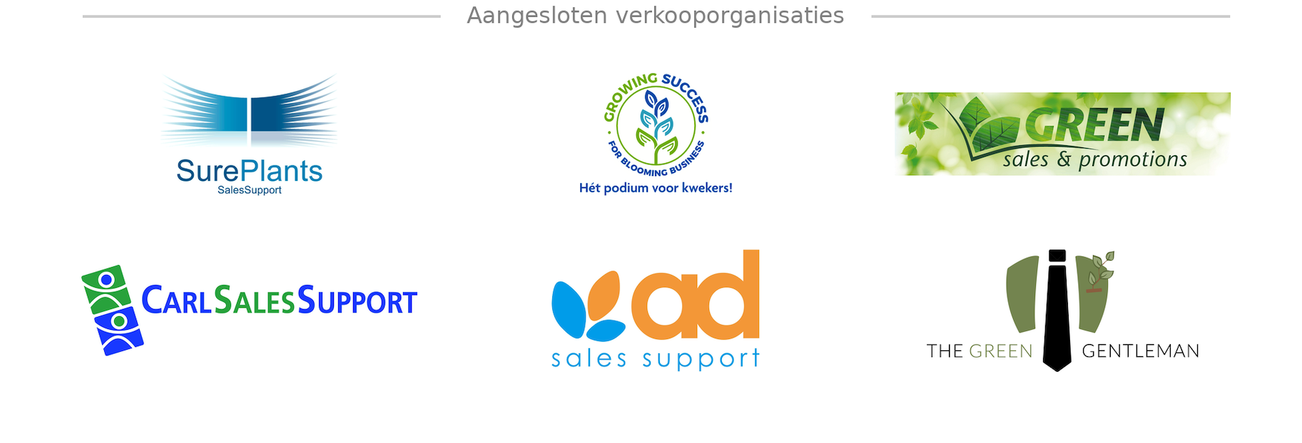 Het Groene Podium aangesloten verkooporganisaties